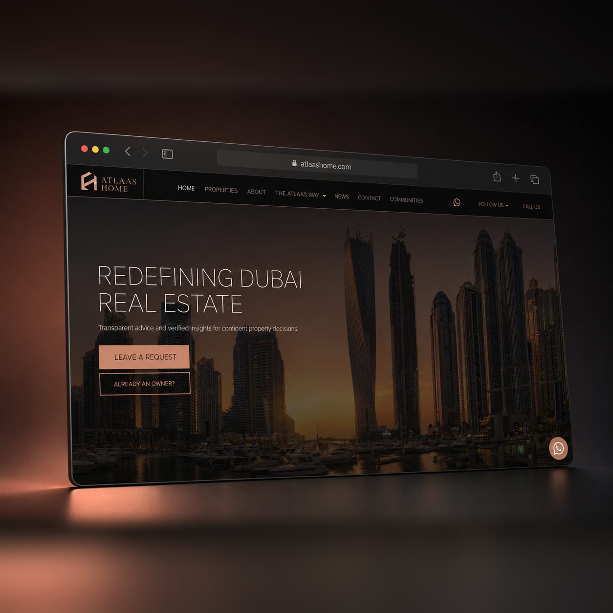 Atlaas Home Dubai real estate and property WordPress website