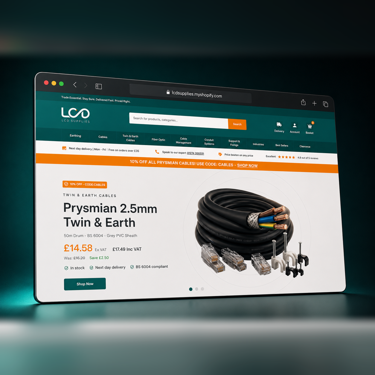 LCD Supplies electrical products and trade supplies Shopify ecommerce store